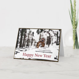 Tarjeta Festiva Capilla de los bosques en un brillante y brillante