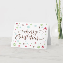 Tarjeta Festiva Capricho de copo de nieve, cálido tipo marrón de F