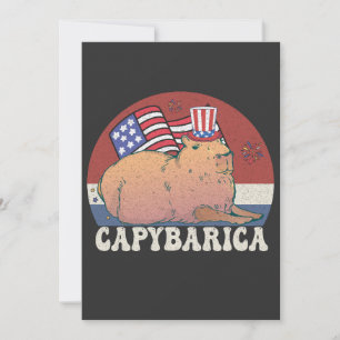 Tarjeta Festiva Capybara Capybarica 4.ª bandera de Estados Unidos