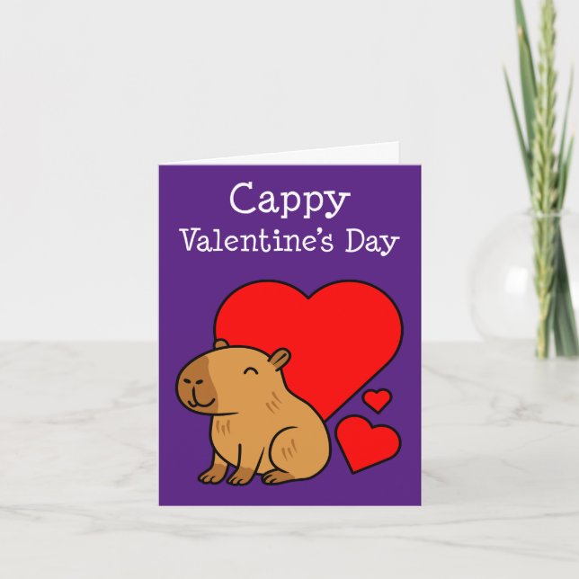 Tarjeta Festiva Capybara Valentine Animal Pun Cute (Anverso)