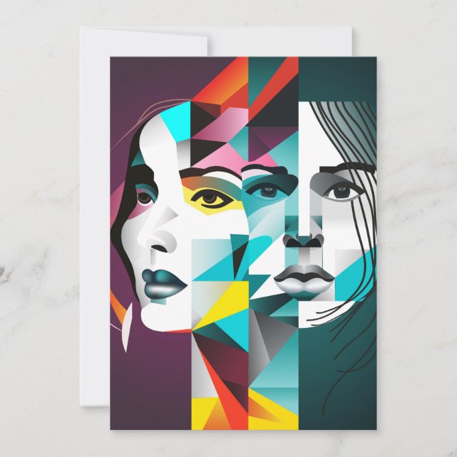 Tarjeta Festiva Cara de mujeres (Anverso)