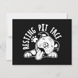 Tarjeta Festiva Cara de Pit en Reposo  Meme Divertido de Perro Pit