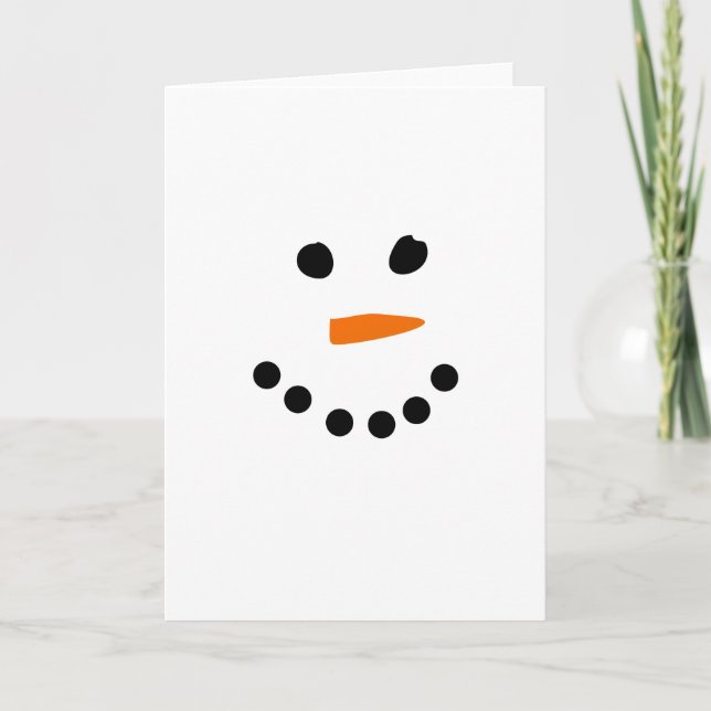 Tarjeta Festiva Cara de Snowman (Anverso)