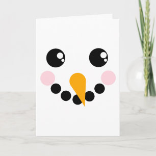 Tarjeta Festiva Cara de Snowman