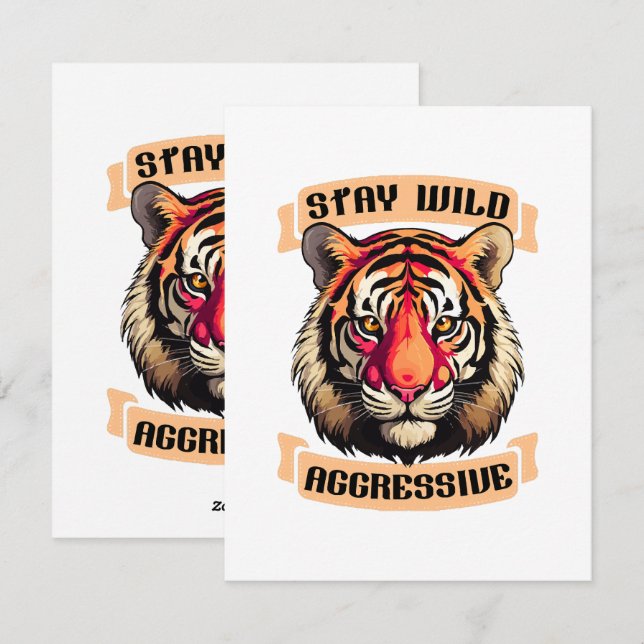 TARJETA FESTIVA CARA DE TIGRE (Anverso / Reverso)