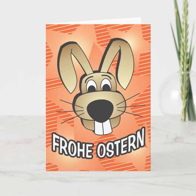 Tarjeta Festiva Cara del conejito - alemán (Anverso)