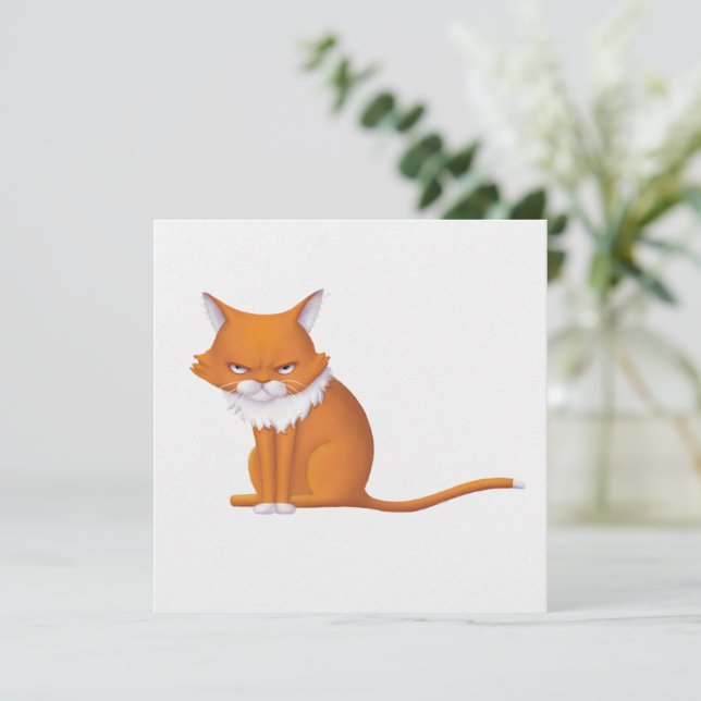 Tarjeta Festiva Cara del gato de la mañana del lunes (Anverso de pie)