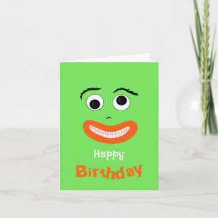 Tarjeta Festiva Cara divertida sonriente