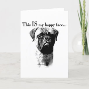 Tarjeta Festiva Cara feliz de Bullmastiff
