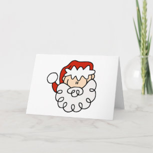 Tarjeta Festiva Cara pequeña y corta de la figura de Santa Stick