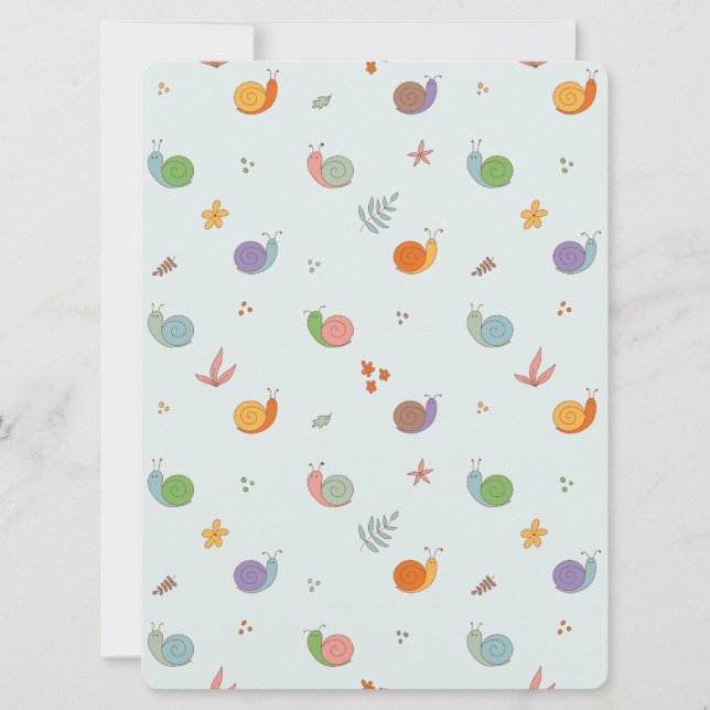 Tarjeta Festiva Caracoles divertidos (Anverso)