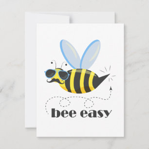 Tarjeta Festiva Carácter de abeja con gafas de sol bigote Bee Fáci