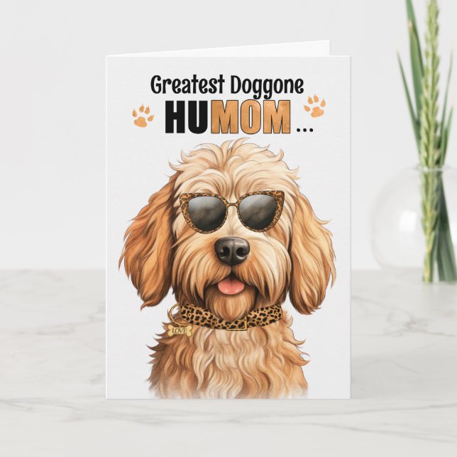 Tarjeta Festiva Caramel Labradoodle Mejor HuMOM del Día de la Madr (Anverso)