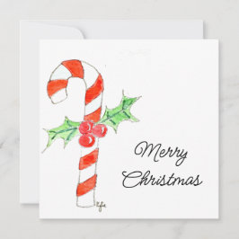 Tarjeta Festiva Caramelo Con Acebo