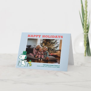 Tarjeta Festiva Caramelo de menta con sombrero de Snoopy