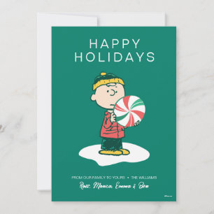 Tarjeta Festiva Caramelo de menta de Charlie Brown