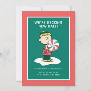 Tarjeta Festiva Caramelo de menta de Charlie Brown