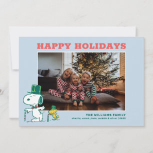 Tarjeta Festiva Caramelo de menta sombrero de Snoopy