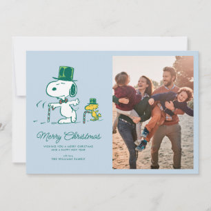 Tarjeta Festiva Caramelo de menta sombrero de Snoopy