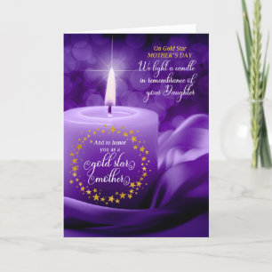 Tarjeta Festiva Caramelo morado del Día de la Madre Estrella de Or