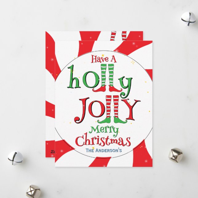 Tarjeta Festiva Caramelo Torbellino de Menta Navidades Felices y A (Anverso/Reverso In Situ)