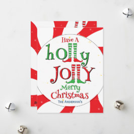 Tarjeta Festiva Caramelo Torbellino de Menta Navideño Alegre Feliz