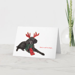 Tarjeta Festiva Caramelos de juguete negro con cuernos de reno