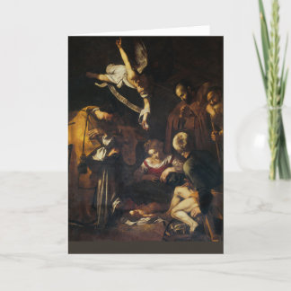 Tarjeta Festiva Caravaggio - Escena de la Natividad