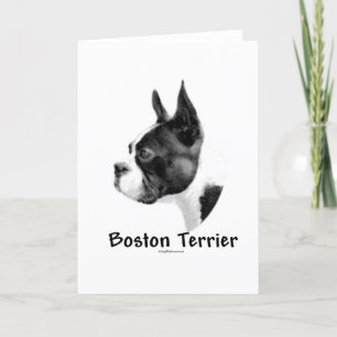 Tarjeta Festiva Carbón de Boston Terrier 2