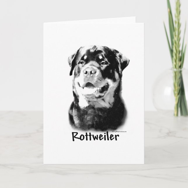 Tarjeta Festiva Carbón de leña de Rottweiler (Anverso)