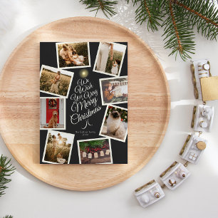 Tarjeta Festiva Carbón Muy Feliz Collage de fotos de Árbol de Navi