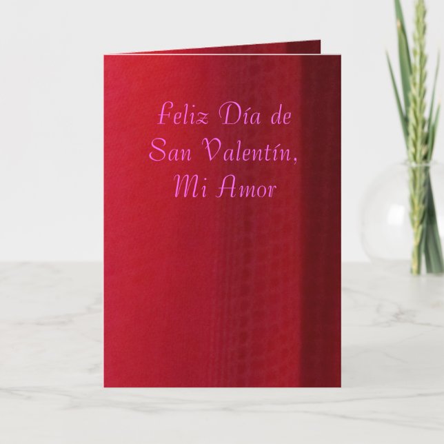 Tarjeta Festiva Card - Feliz Día de San Valentín, Mi Amor - Roja (Anverso)