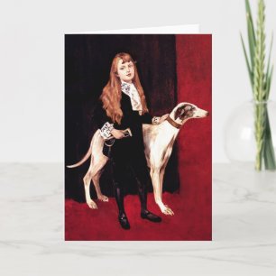 Tarjeta Festiva Card: Girl With Greyhound