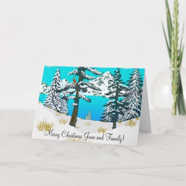 Tarjeta Festiva Cardenal de invierno (Anverso)