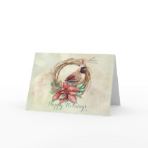 Cardenal de invierno con Poinsettia - Personalizar