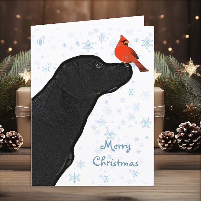 Tarjeta Festiva Cardenal de Laboratorio Negro Cute Labrador Perro (Subido por el creador)