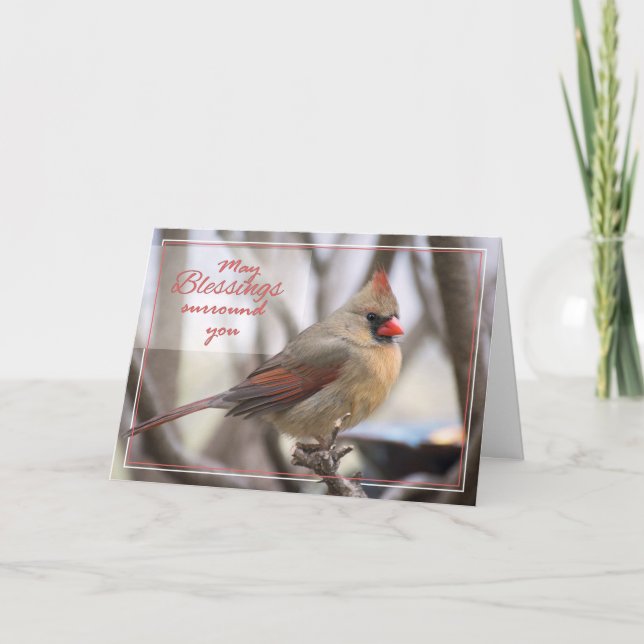 Tarjeta Festiva Cardenal de Pascua (Anverso)