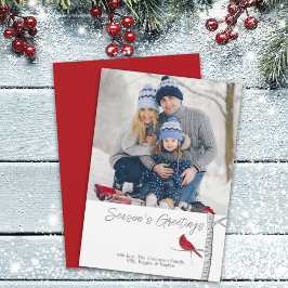 Tarjeta Festiva Cardenal de saludo de temporada elegante tradicion