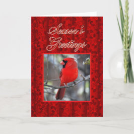 Tarjeta Festiva Cardenal de saludos de temporada