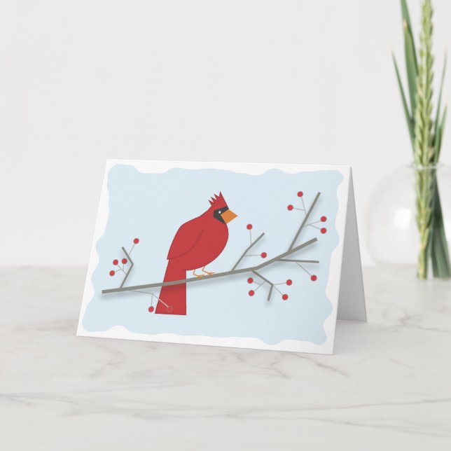 Tarjeta Festiva Cardenal de vacaciones (Anverso)