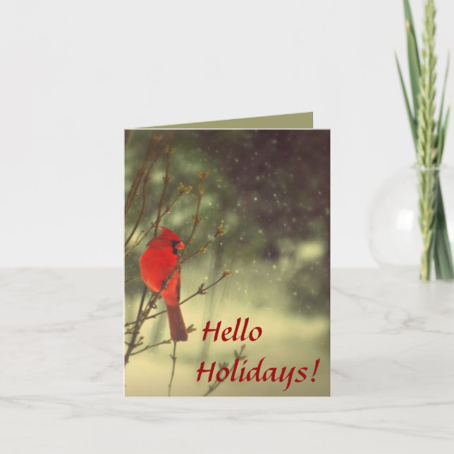 Tarjeta Festiva Cardenal masculino (Anverso)