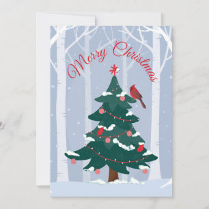 Tarjeta Festiva Cardenal navideño