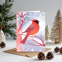 Cardenal rojo | Hermosa pintura acuarela