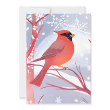 Cardenal rojo | Hermosa pintura acuarela