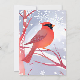 Tarjeta Festiva Cardenal Rojo | Hermosa Pintura Acuarela