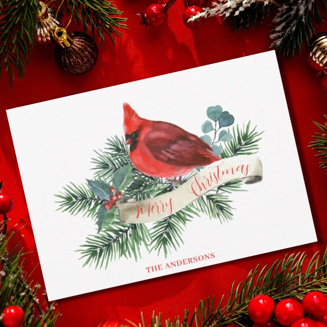 Tarjeta Festiva Cardenal rojo navidades (Subido por el creador)