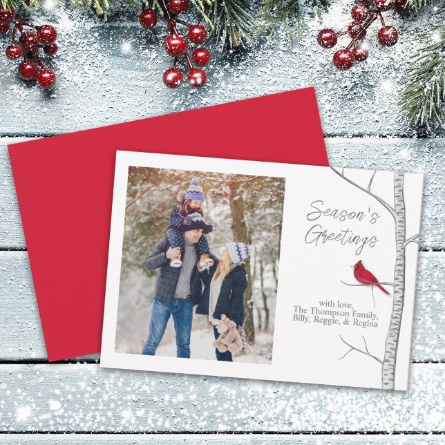 Tarjeta Festiva Cardenal rojo Woodland WinTree Multi One Photo (Subido por el creador)
