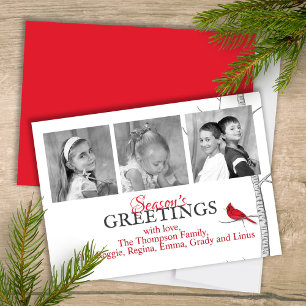Tarjeta Festiva Cardenal rojo Woodland WinTree Multi Photo