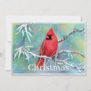 Tarjeta Festiva Cardenal sobre Navidades de presupuesto de ramas n