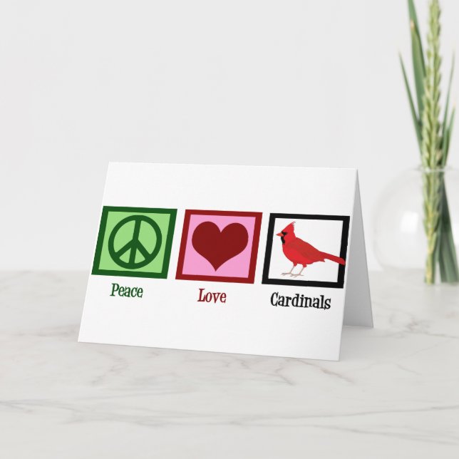 Tarjeta Festiva Cardenales de amor por la paz (Anverso)